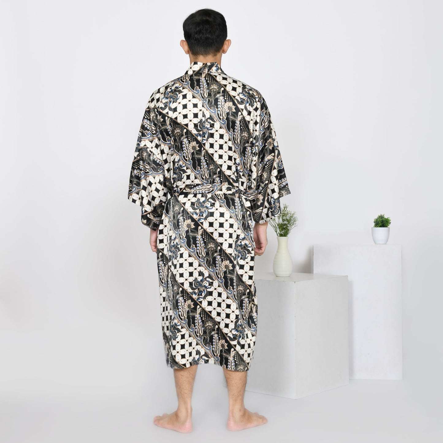 Unisex  Silk  Robe Kimono, Bali Silk Blend couple  Kimono Robe, Kimono dressing gown