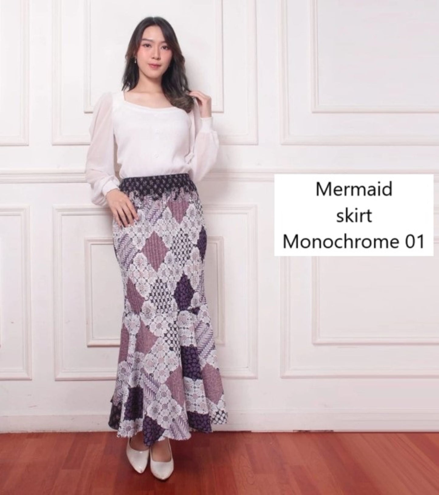 Mermaid Skirt Batik, sarong Batik Kebaya, Pleated Mermaid Skirt Various Motif