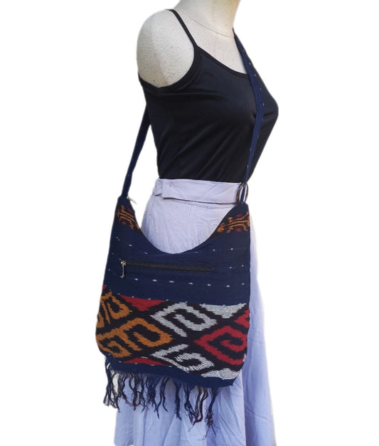 Bohemian bag,  boho crossbody Bag, hippie bag ikat, tribal bag