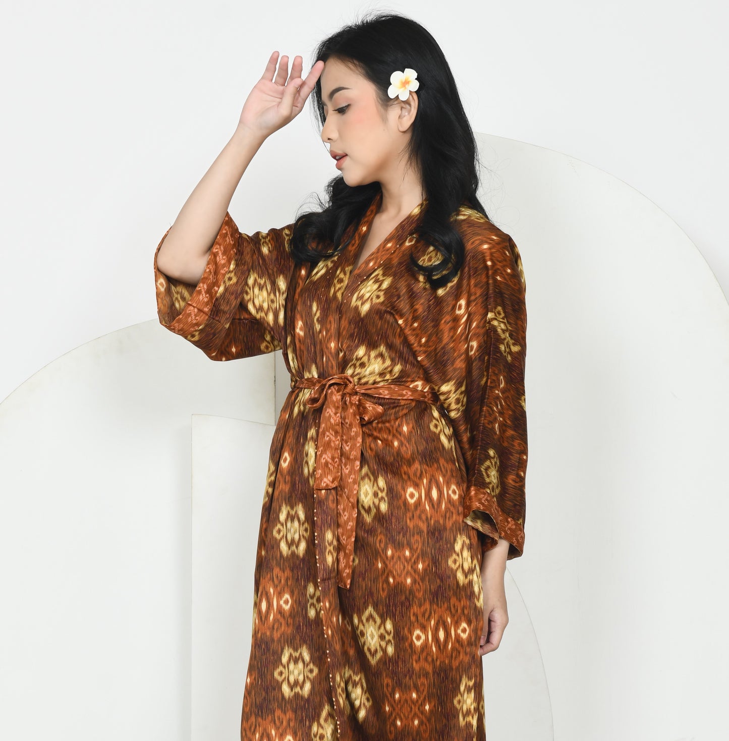 Brown Silk Robe women, Silk Kimono Luxury handmade various size